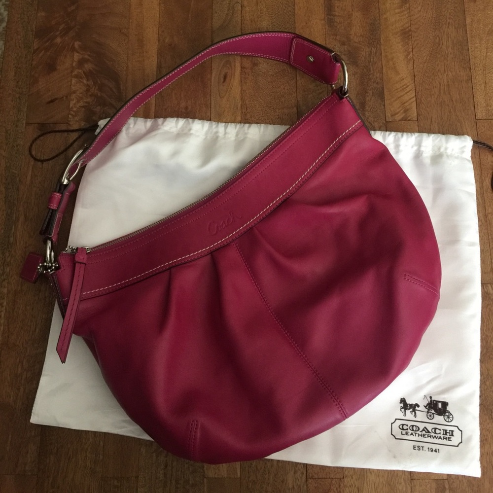 Coach Pink Leather Hobo Bag